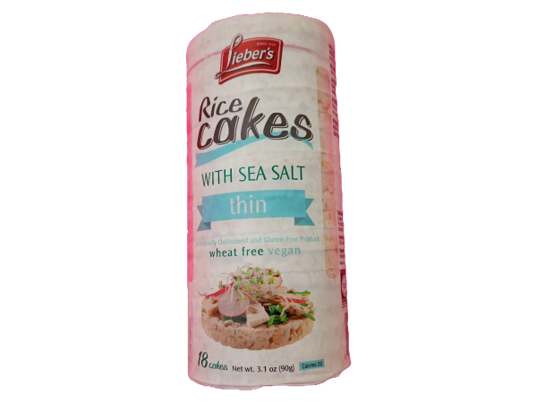 Lieber's Thin Rice Cake Sea Salt, Gluten Free, 3.1 Oz