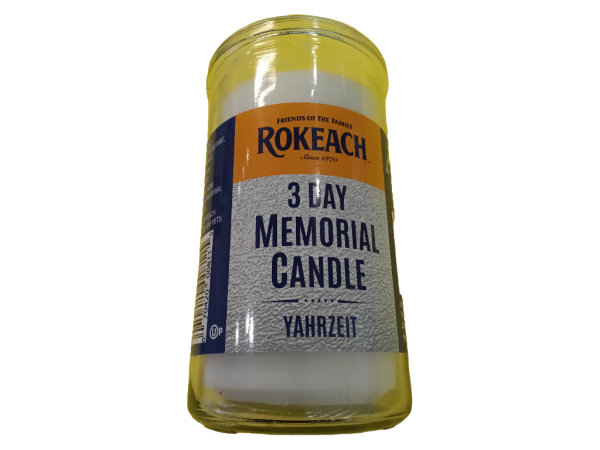 Rokeach Memorial Candles (3 Day) Glass