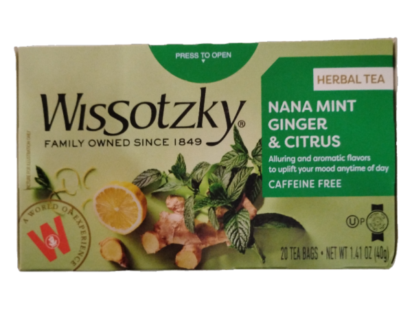 Wissotzky Herbal Tea Nana Mint Ginger & Citrus, 20PK