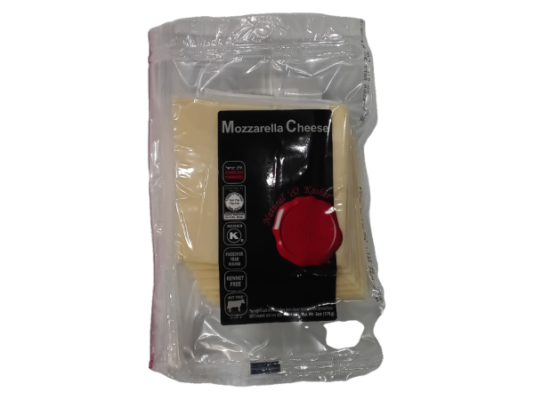 Natural Kosher Mozzarella Cheese Slice, 6 Oz
