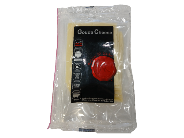 Natural Kosher Gouda Cheese Slice, 6 Oz
