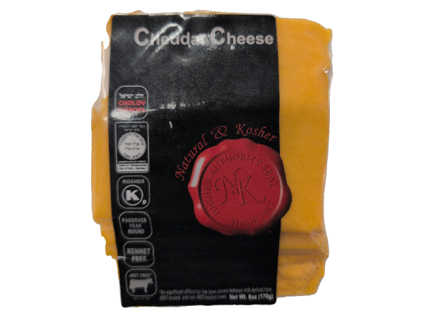 Natural Kosher Cheddar Cheese Slice, 6 Oz