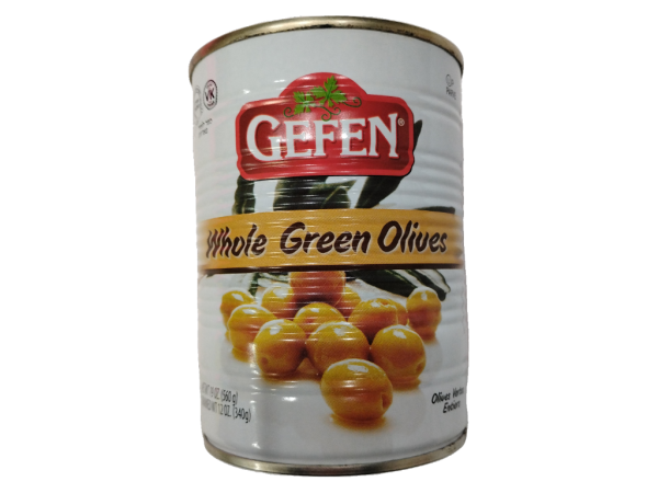 Gefen Whole Green Olives, 19 Oz