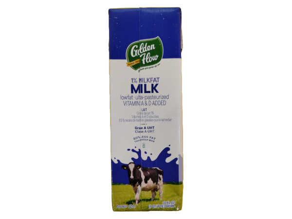 Golden Flow 1% Milkfat Milk Lowfat Ultra Pasteurized, 32 Oz