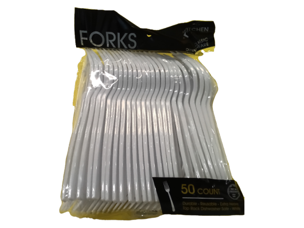 Kitchen Collection Forks White, 50 Ct