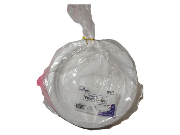 Dinner 9 Inch Plastic Plates, 100 ct