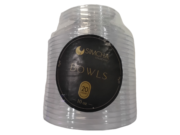Simcha Collecti Clear Hard 10 Oz. Bowls, 20 Ct