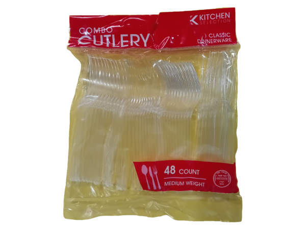 Kitchen Collection Combo Clear Cutlery, 48 Ct