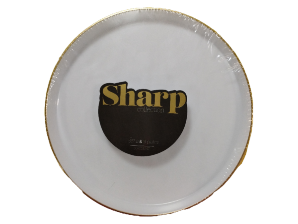 Blue Sky Sharp 5.5" Gold White Plates (10pcs)