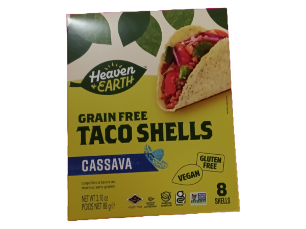 Heaven & Earth Grain Free Taco Shells Cassava, 8Pk Kfp, 3.1 Oz