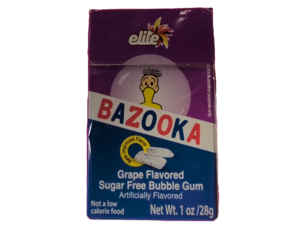 Elite Bazooka Grape Gum, 1 Oz