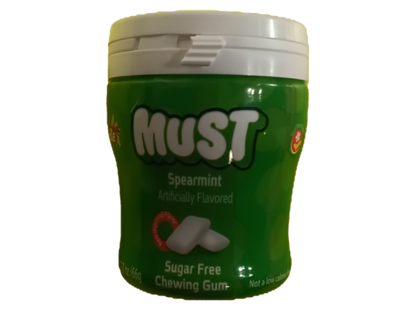 Must Sugar Free Spearmint Gum, 2.3 Oz