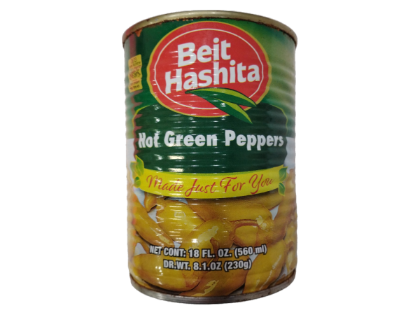Beit Hashita Hot Green Peppers, 18oz