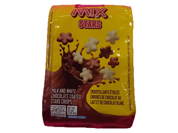 Carmit Mix Stars Milk And White Choc Coated, 1.94 Oz
