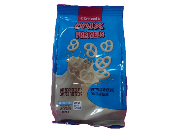 Carmit Mix Pretzels White Choc Coated Pretzel, 1.94 Oz