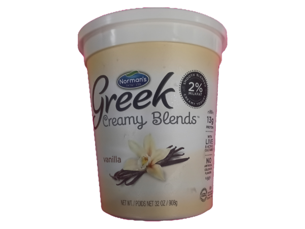 Norman's 2% Milkfat Vanilla Greek Creamy Blends Yogurt , 32 Oz