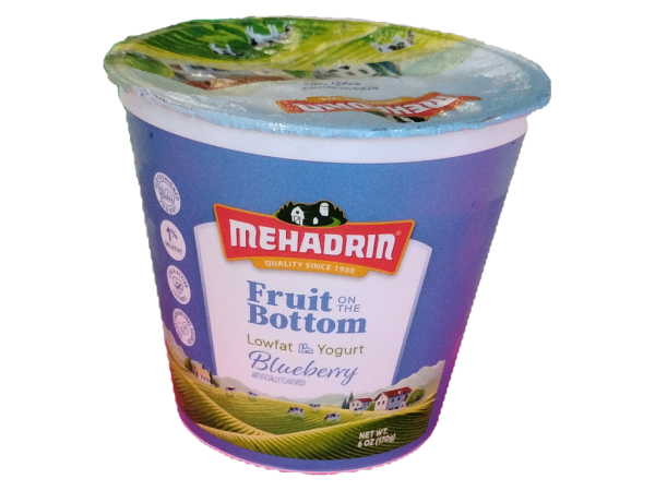 Mehadrin Blueberry Lowfat Yogurt, 7 Oz