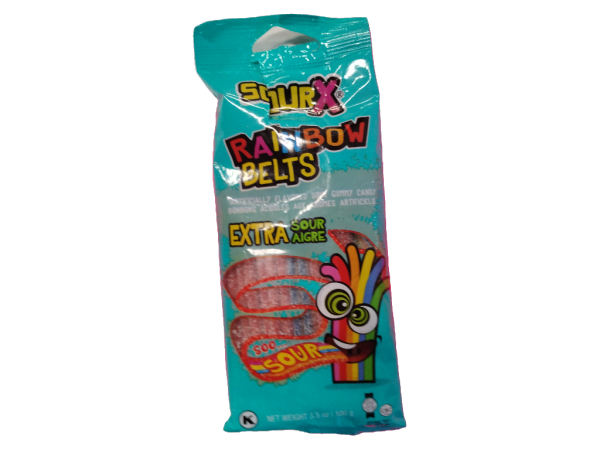 Sugar Party Extra Sour Rainbow Belts (3.5oz)