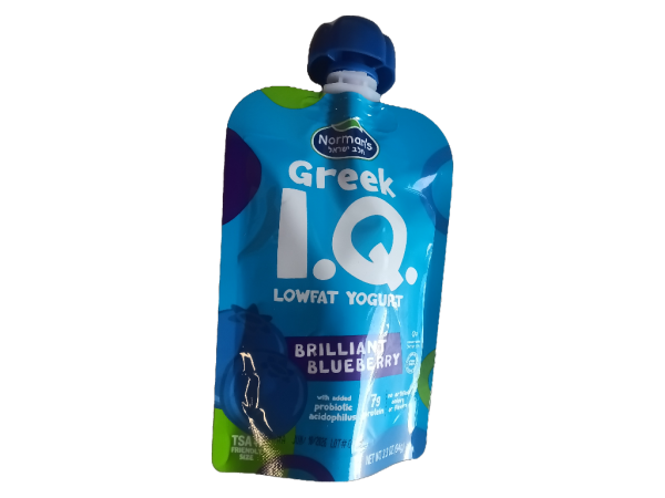 Norman's Greek Iq Brilliant Blueberry Lowfat Yogurt, 3.3 Oz