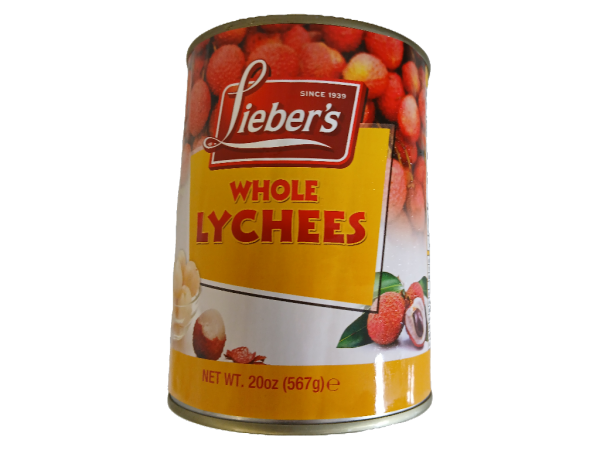 Lieber's Whole Lychees Can, 20oz