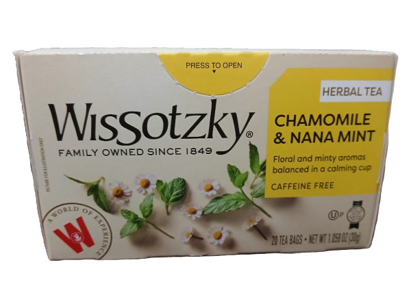 Wissotzky Tea Chamomile & Nana Tea, 20Pk