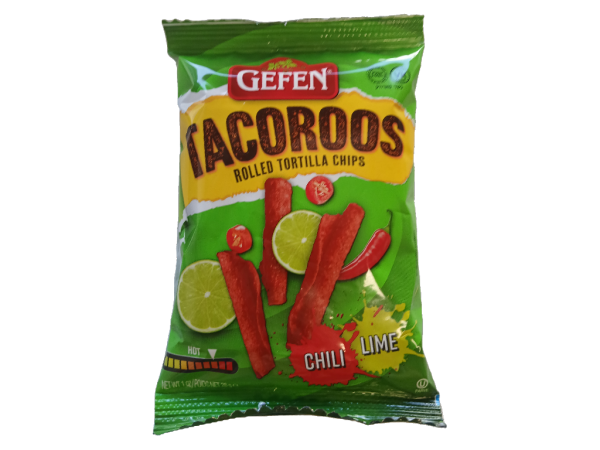 Gefen Rolled Tortilla Chips Chili Lime Tacoroo, 1oz