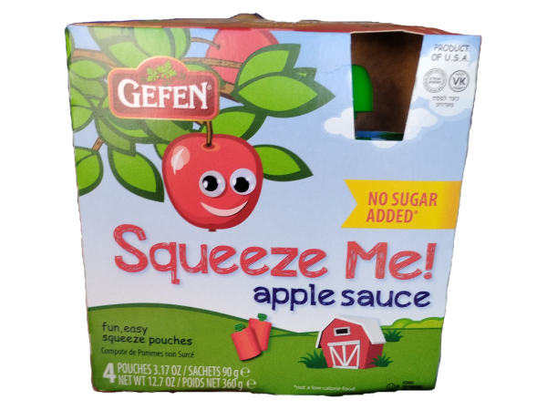 Gefen Apple Sauce Squeeze, 4 ct