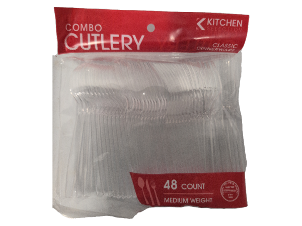 Kitchen Collection Combo Clear Cutlery, 48 ct