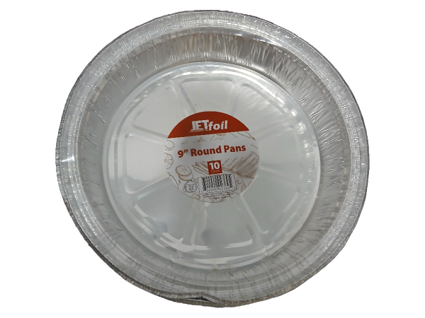 Jet Foil 9"" Round Aluminum Pan, 10 ct