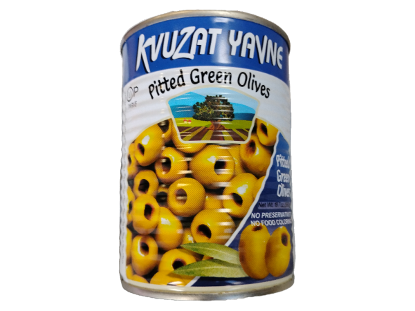 Kvuzat Yavne Pitted Green Olives, 19oz