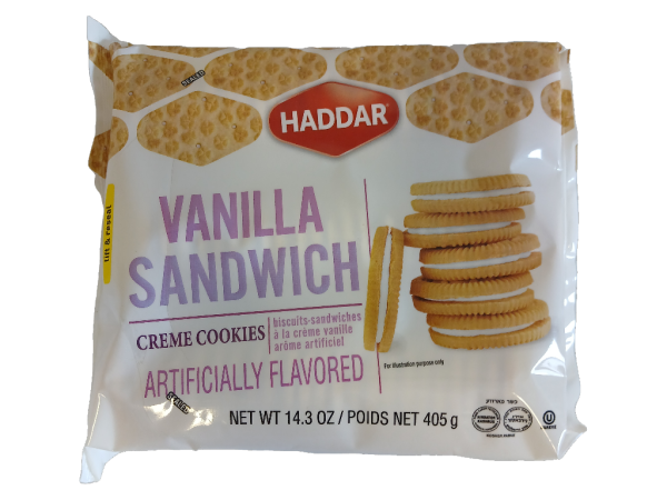 Haddar Vanilla Sandwich Cookies, 14.3oz