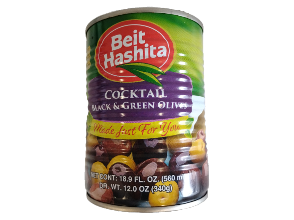 Beit Hashita Cocktail Black & Green Olives, 18.9oz