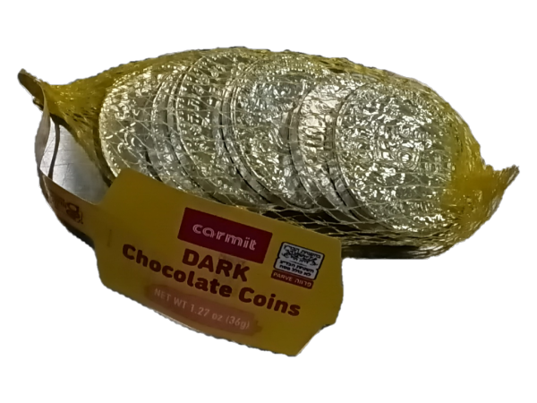 Carmit Silver Dark Chocolate Coins (Parve)(1.27oz)