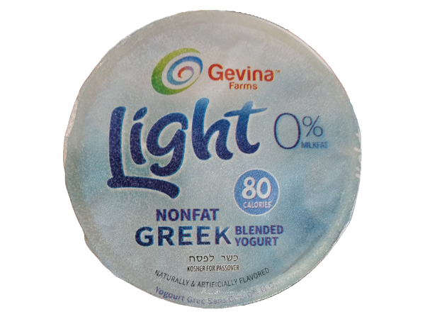 Gevina Greek Yogurt Peach Light, 5oz
