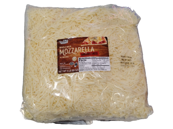 89921Wm Yummy Bulk W/M Shredded Mozzarella Cheese 5lb