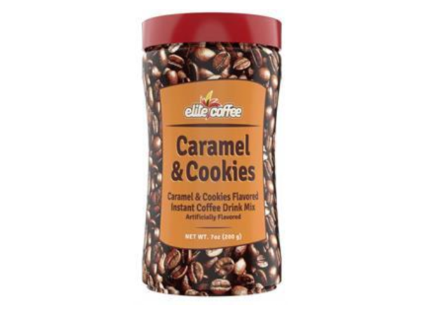 Elite Caramel & Cookies Flavored Instant Coffee Drink Mix, 7oz