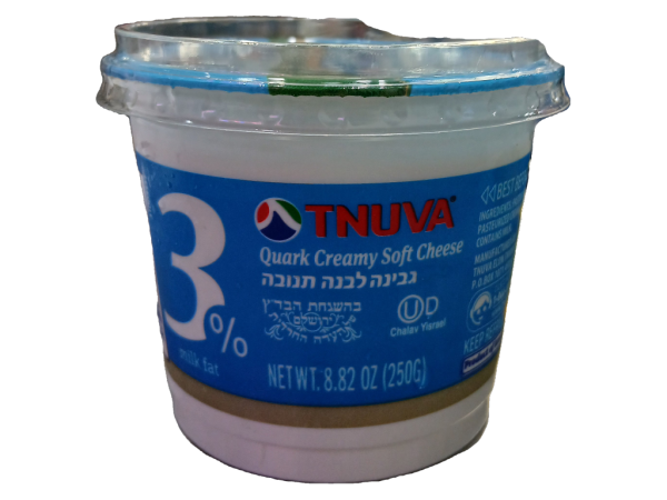 Tnuva Quark Creamy Soft Cheese 3% Milk Fat, 8.82oz