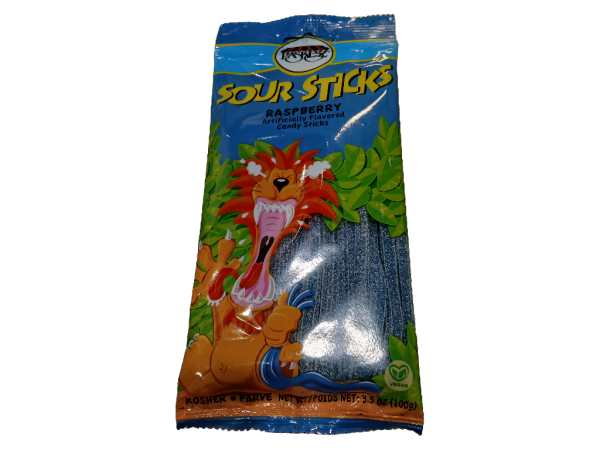 Paskesz Sour Sticks Raspberry, 3.5oz