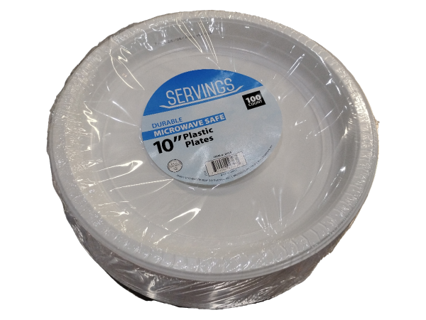 Plastic 10 Plate White 100
