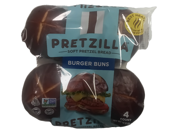Pretzilla Pretzel Burger Buns 4 12x4pk