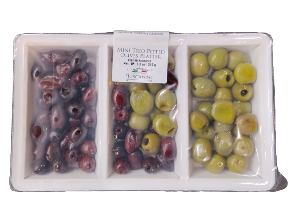 Olives Mini Trio Trays Pitted 7.5oz