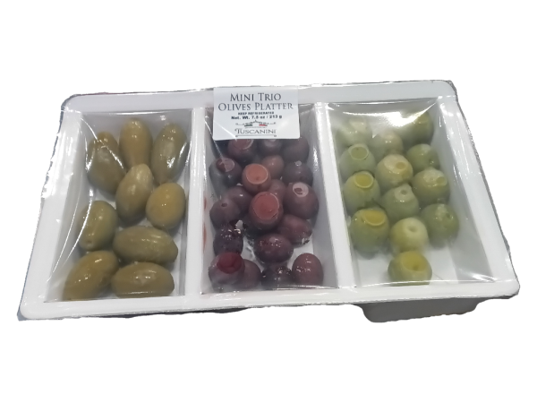 Olives Mini Trio Trays Unpitted 7.5oz