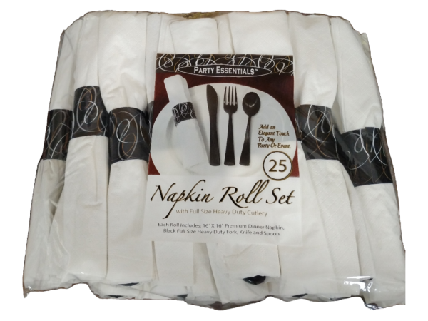 Wht Nap Cutlery Roll