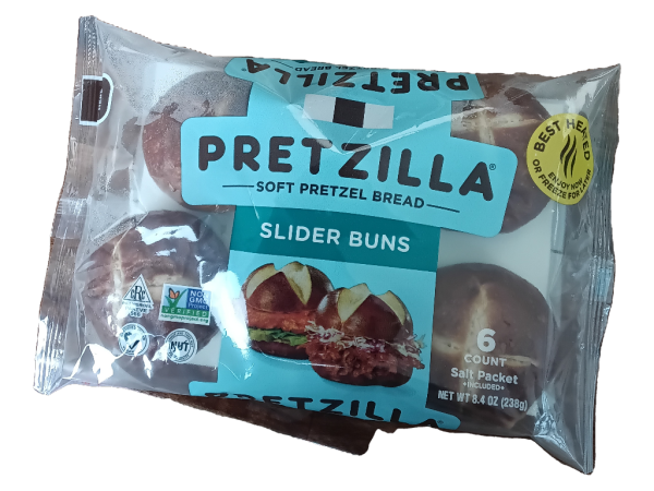 Pretzilla Soft Pretzel Mini Burgerbuns, 6Pk