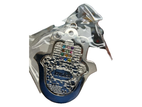 Keychian Silver Hamsa Colorful
