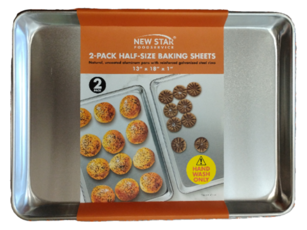 New Star 2-Pk Half- Size Baking Sheets 13"x18"x1"