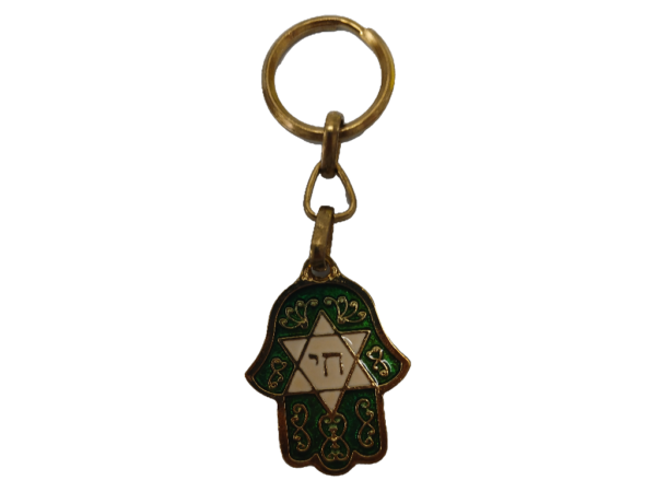 Keychain Hamsa Green/Purple