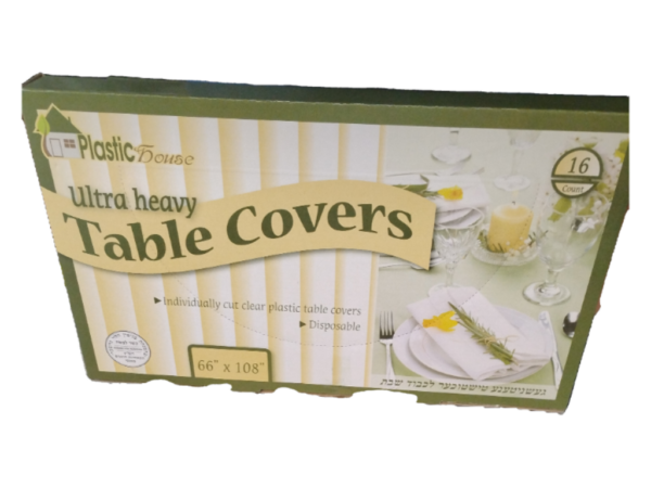Plastic House Ultra Heavy Table Cover 66 X 108", 16 ct